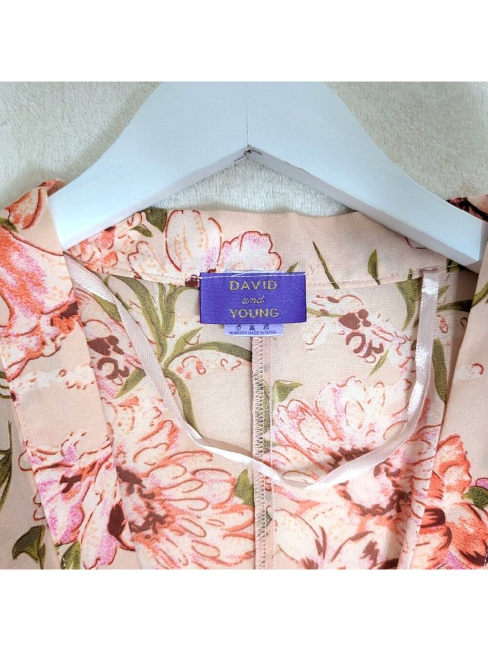 Floral Kimono Cardigan With Tassel Tie Waist By David & Young Lightweight Pink C - Picture 7 of 11